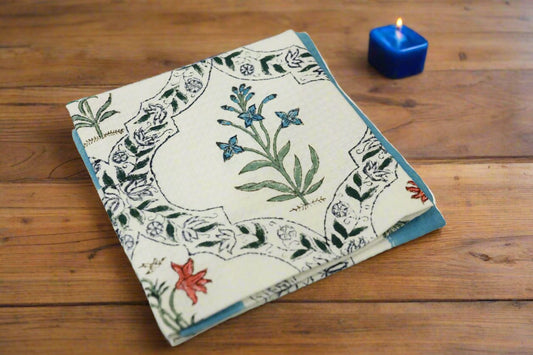 Blue Floral Bath Towel