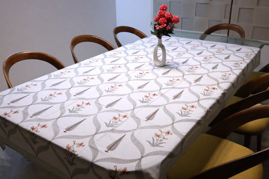 Peach Grey Pine Table Cover
