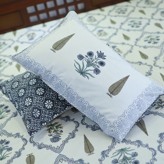 Blue Pine Forest Bedsheet
