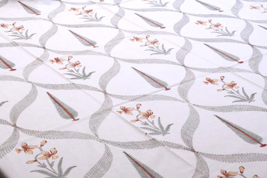 Peach Grey Pine Table Cover