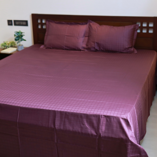 Deep Purple Jacquard Bedsheet