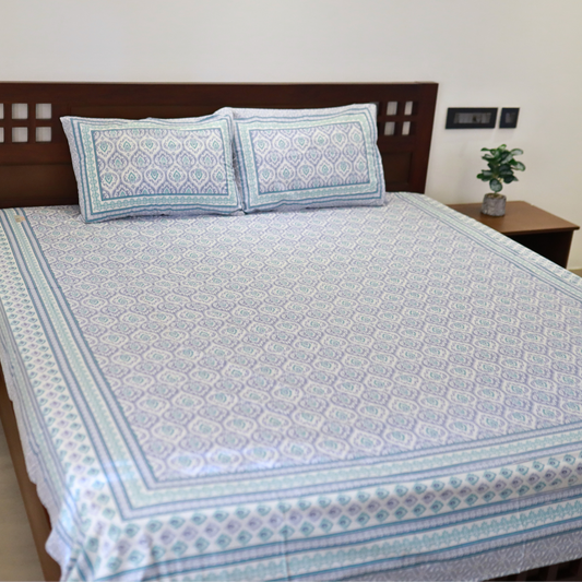 Soft Blue Green Bedsheet